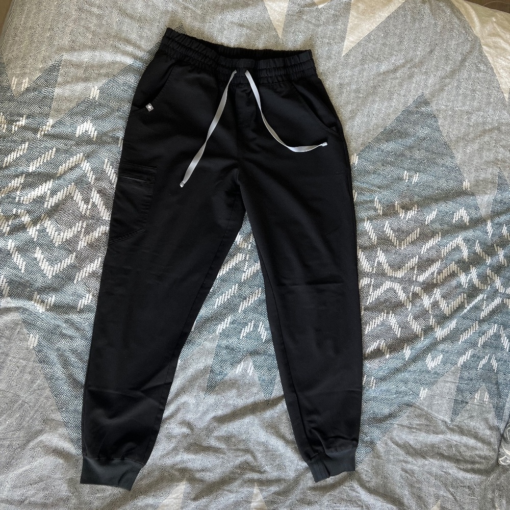 Figs Black Zamora High Waisted Scrub Pants
